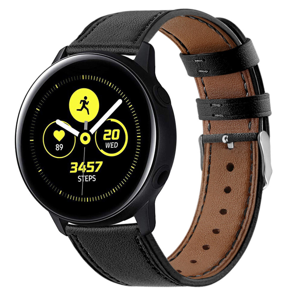 42Mm Leather Smart Watch Band Soft Watch Strap For Samsung Galaxy Watch Active Color Black 840079139306