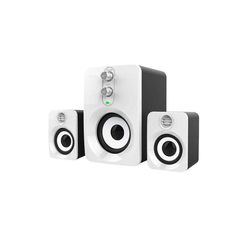 2.1 Stereo Speaker Usb 3.5Mm Aux Heavy Bass For Mobile Phone Computer Laptop Color White 840079100337