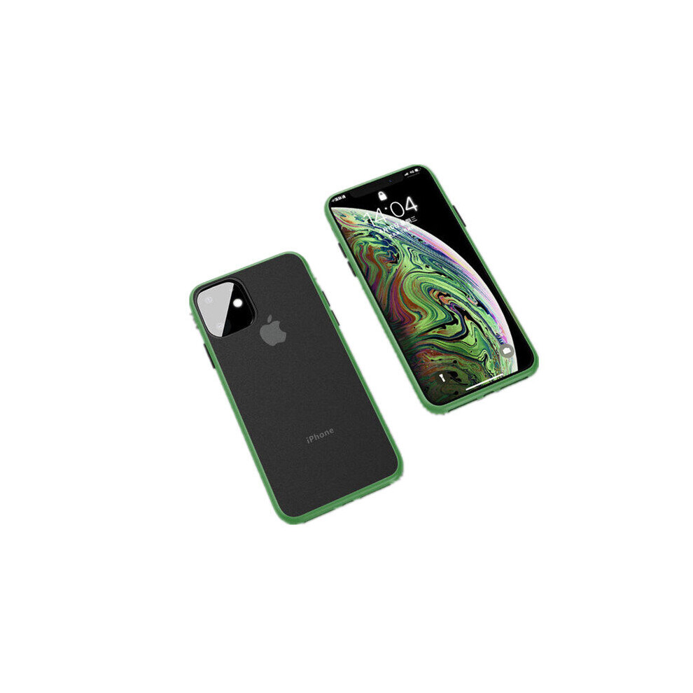 Shockproof Anti-Fingerprint Ultra-Thin Frosted Soft Silicon Edge+Hard Pc Translucent Protective Case For Iphone 11 6.1 Inch Armygreen Color 840079092403