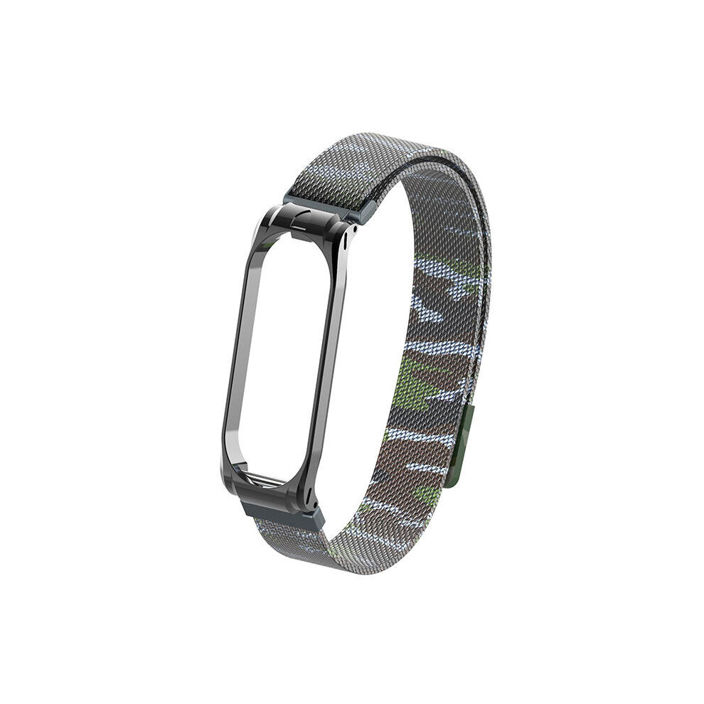 Camouflage Metal Watch Band Watch Strap Replacement For Xiaomi Miband 4 01 Color Grey 840079322265