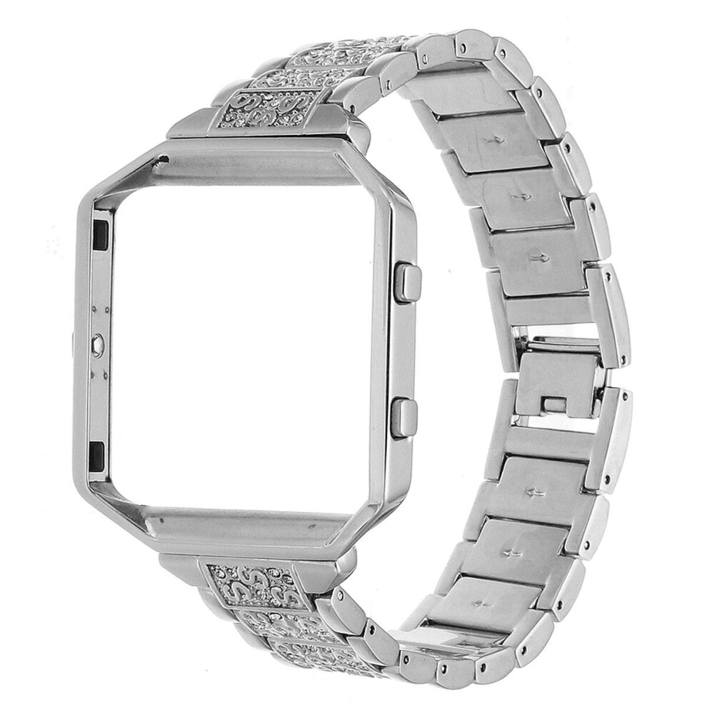 Stainless Steel Replace Watch Strap Band + Metal Frame For Fitbit Blaze Tracker Color Silver 840079321855