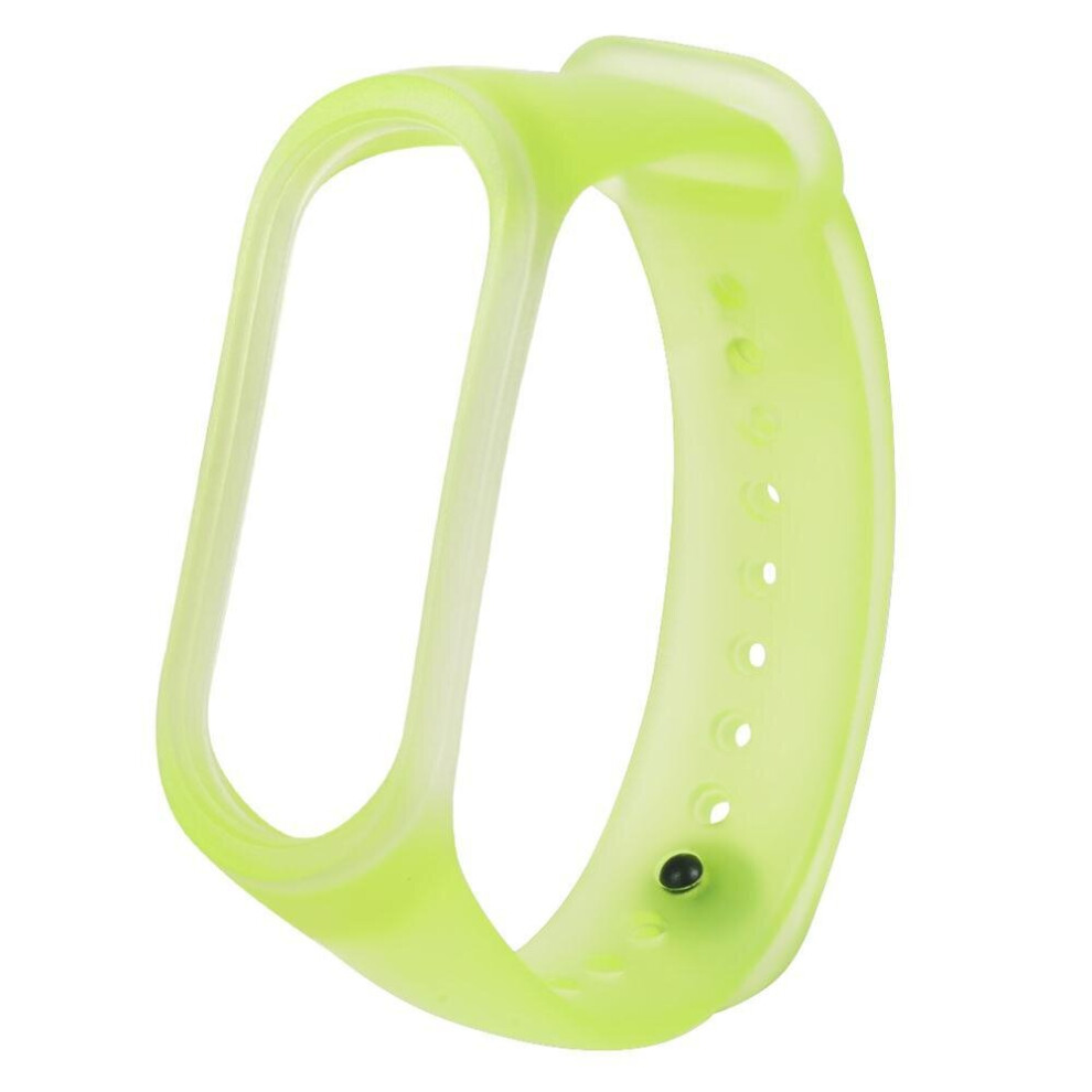 4Pcs Jelly Translucent Colorful Tpe Watch Band Strap Replacement For Xiaomi Miband 3 Color Green 840079328502