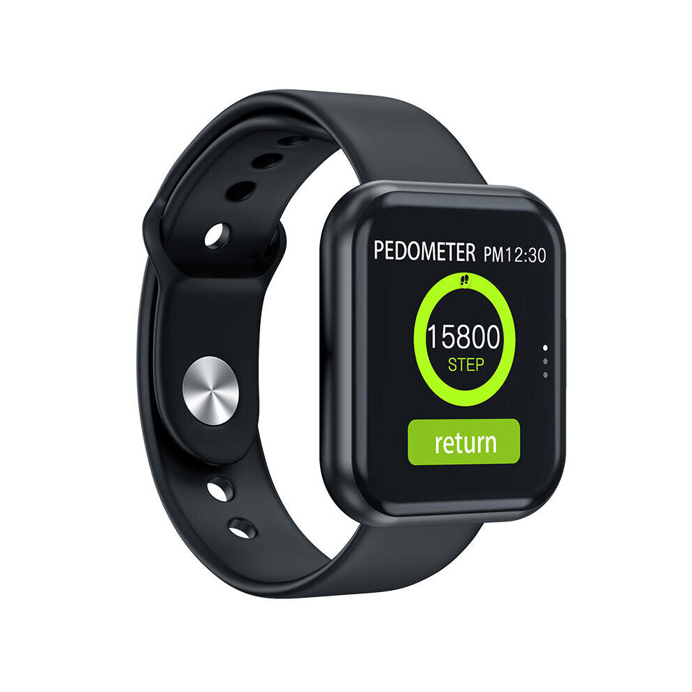 T88 1.3Inch Full Touch Screen 24H Dymanic Heart Rate Blood Pressure Weather Push Smart Watch Color Black 840079113283