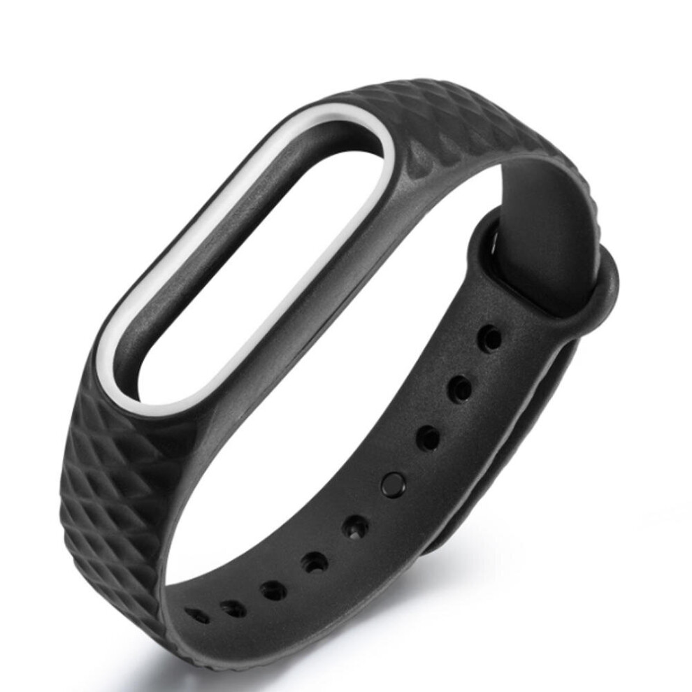 2Pcs Dual Color Watch Band Replacement Watch Strap For Xiaomi Mi Band 2 Blackwhite Color 840079326508