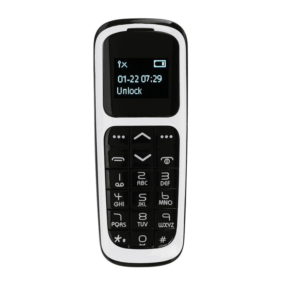 V2 0.66'' Oled 260Mah Smallest Bluetooth Dialer Bt Music Voice Changer Single Sim Mini Card Phone Color White 840079107312