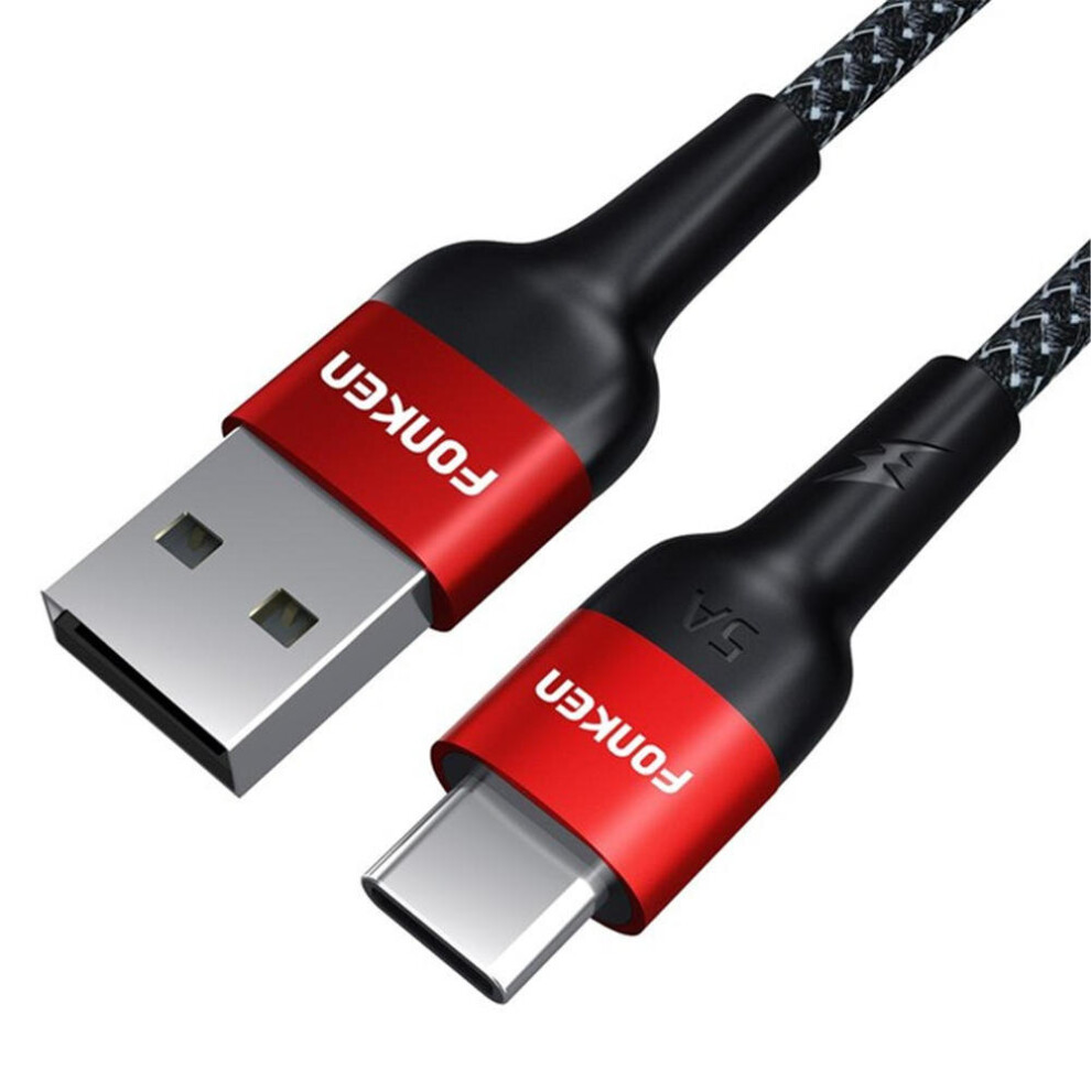 2 Pcs 40W 5A Type C Super Charging Data Cable For Huawei P30 Mate 20 Pro Xiaomi Mi9 9Pro S10+ Note10 Color Red 840079116840