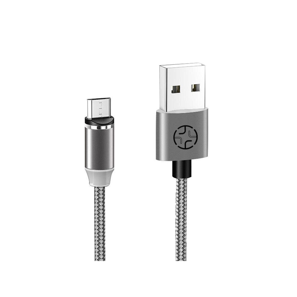 Led 2.4A Magnetic Round Rotate Micro Usb Data Cable 1.2M For Samsung S10 Xiaomi Redmi K30 Lg Huawei Color Silver 840079303516