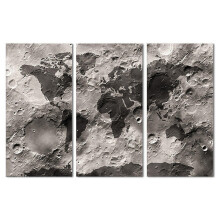 Hand Painted Three Combination Decorative Paintings Lunar Surface Wall Art For Home Decoration