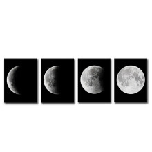 Hand Painted Four Combination Decorative Paintings Gradient Moonlight Wall Art For Home Decoration