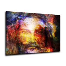 2 pcs Hand Painted Oil Paintings Jesus Portrait Wall Art For Home Decoration