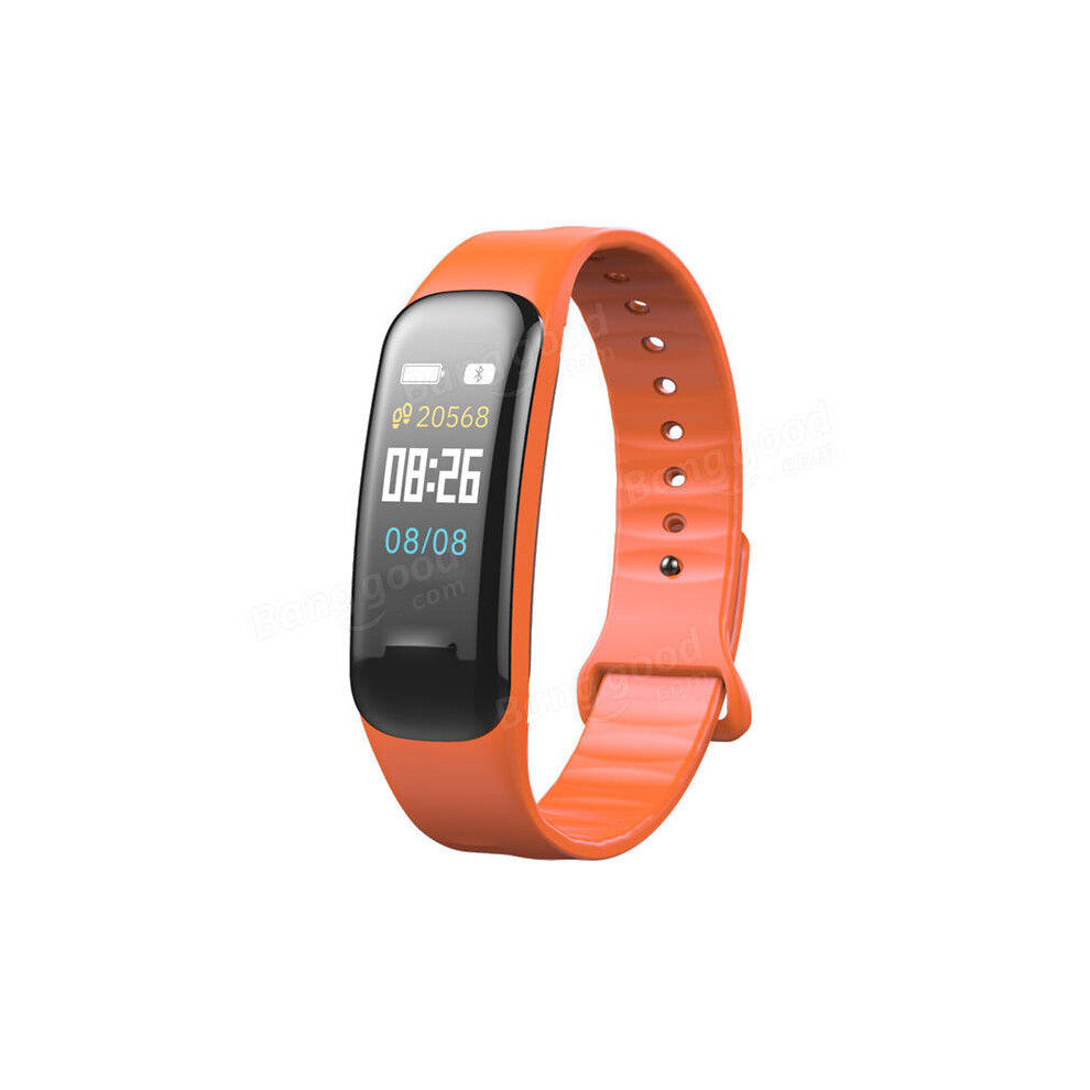 Blood Pressure Oxygen Heart Rate Monitor Fitness Tracker bluetooth Smart Wristband ORANGE COLOR