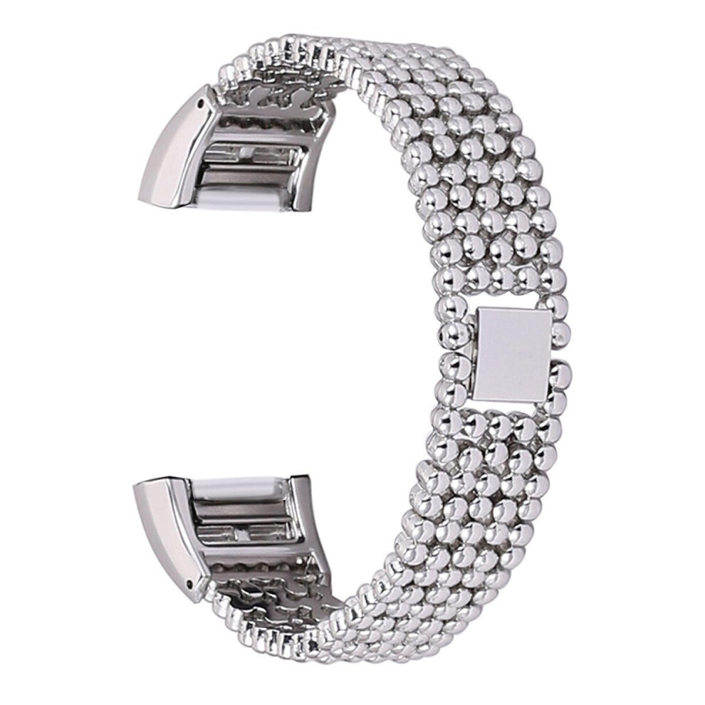 Stainless Steel Wrist Band Loop Strap Clasp For Fitbit Charge 2 Color Silver 840079314826