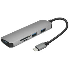 5 in1 Type C to Micro SD TF Card Reader Adapter For Macbook Tablet Laptop S10+ Note10 GREY COLOR