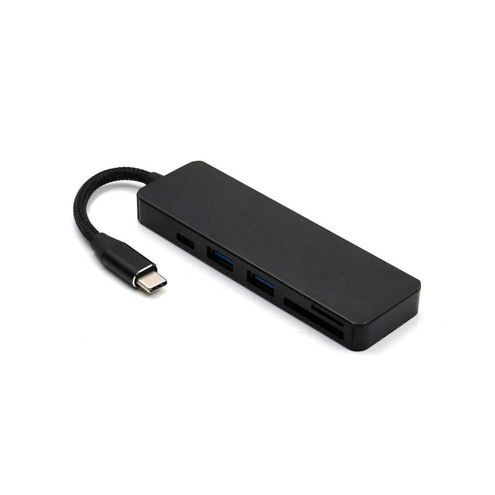 5 In 1 Usb Hub Type-C To 4 Port Usb3.0+Usb2.0+Tf/Micro Sd+Sd Type C Pd Adapter Hub Color Black 840079122254