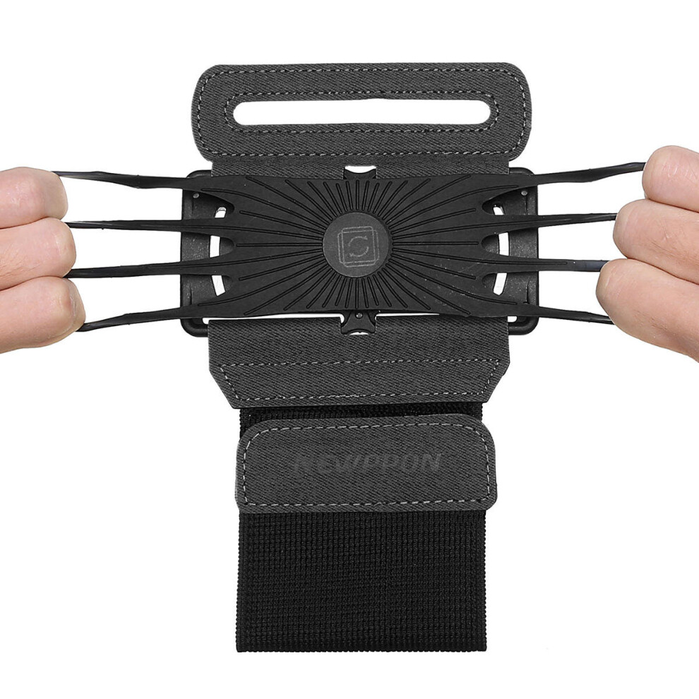 Adjustable Arm Phone Bag Applicable 4-6 Inch Phone 180° Rotatable Outdoor Running Wristband Rotating Phone Bag Color Black 840079318688
