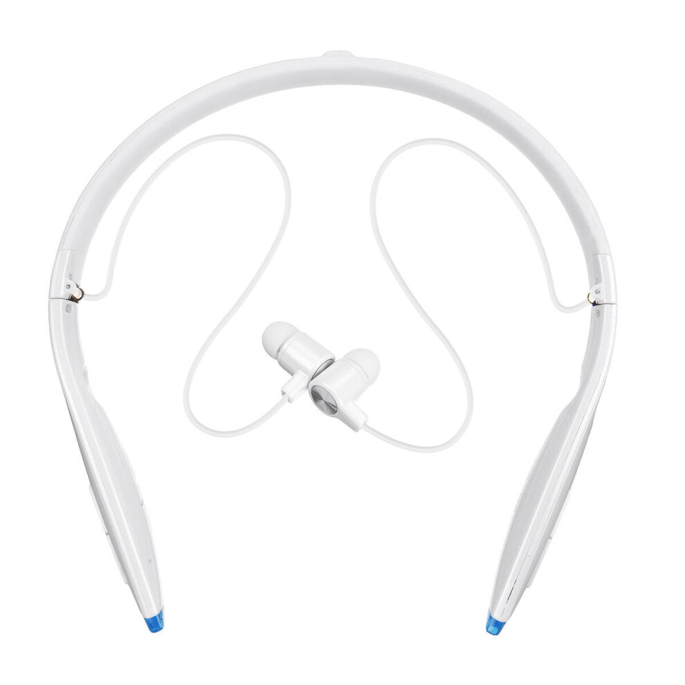 H1 Foldable Bluetooth Stereo Neckband Headphone Cvc6.0 Noise Canceling Ipx7 Waterproof Earphone With Mic Color White 840079323590