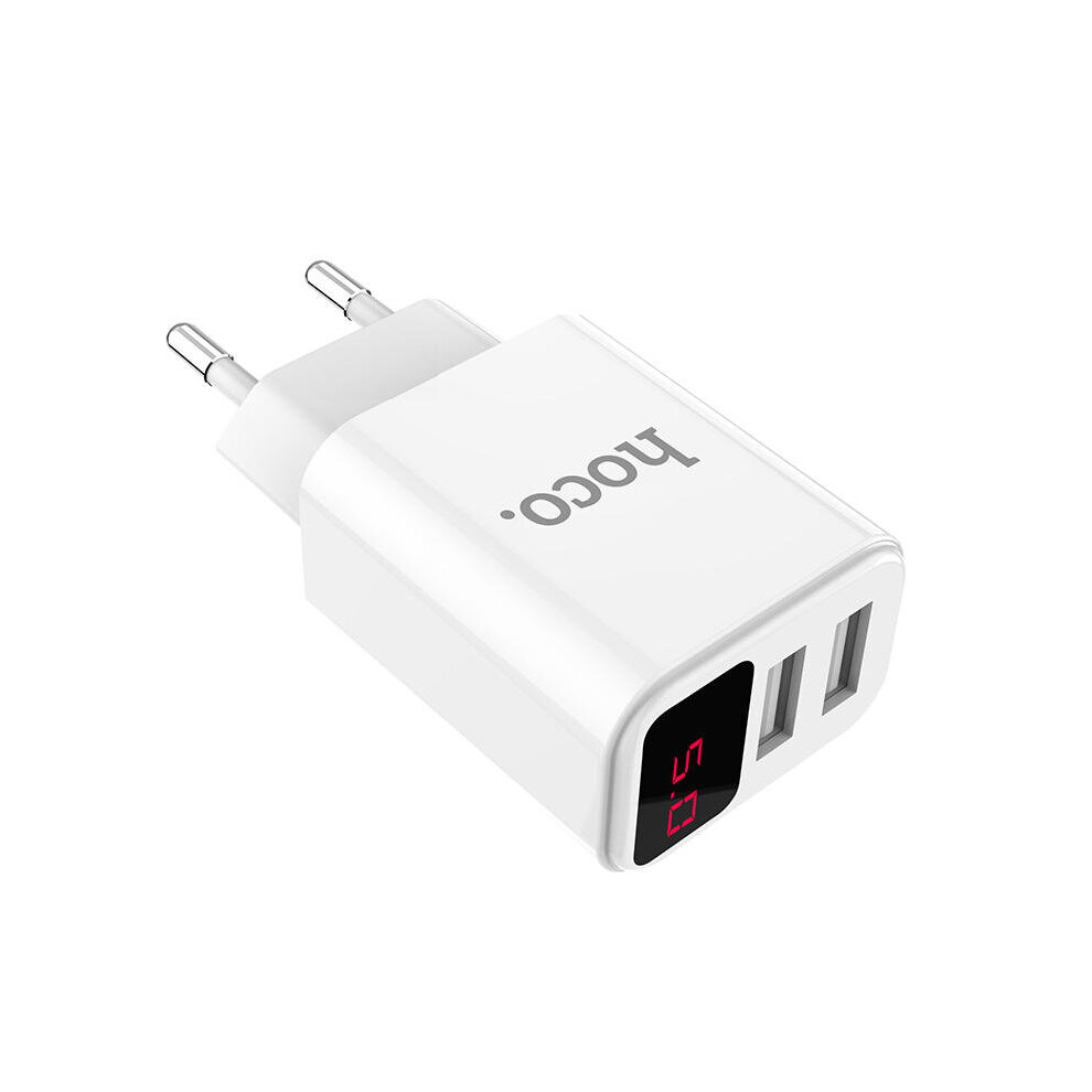 White C51a Dual Usb Eu Plug Wall Smart Usb Charger For Samsung Xiaomi Huawei Color