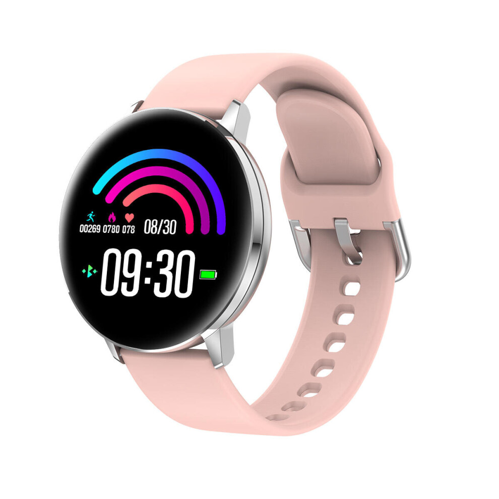 Td28 1.3Inch Full Touch Screen Heart Rate Blood Pressure Oxygen Monitor Weather Push Smart Watch Color Pink 840079329523