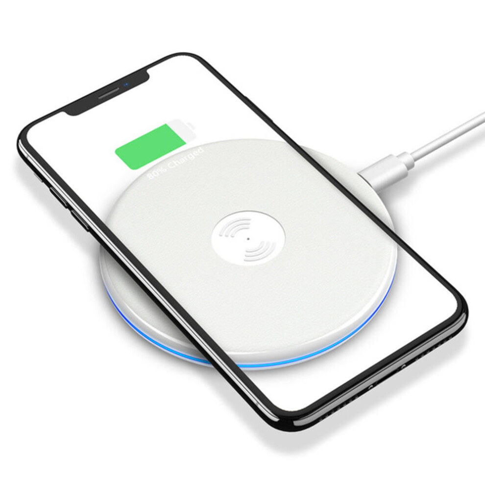 5W Qi Fast Wireless Charger For Iphone X Xs Max Xr Xiaomi Mi8 S9 Plus Note 9 Color White 840079315526