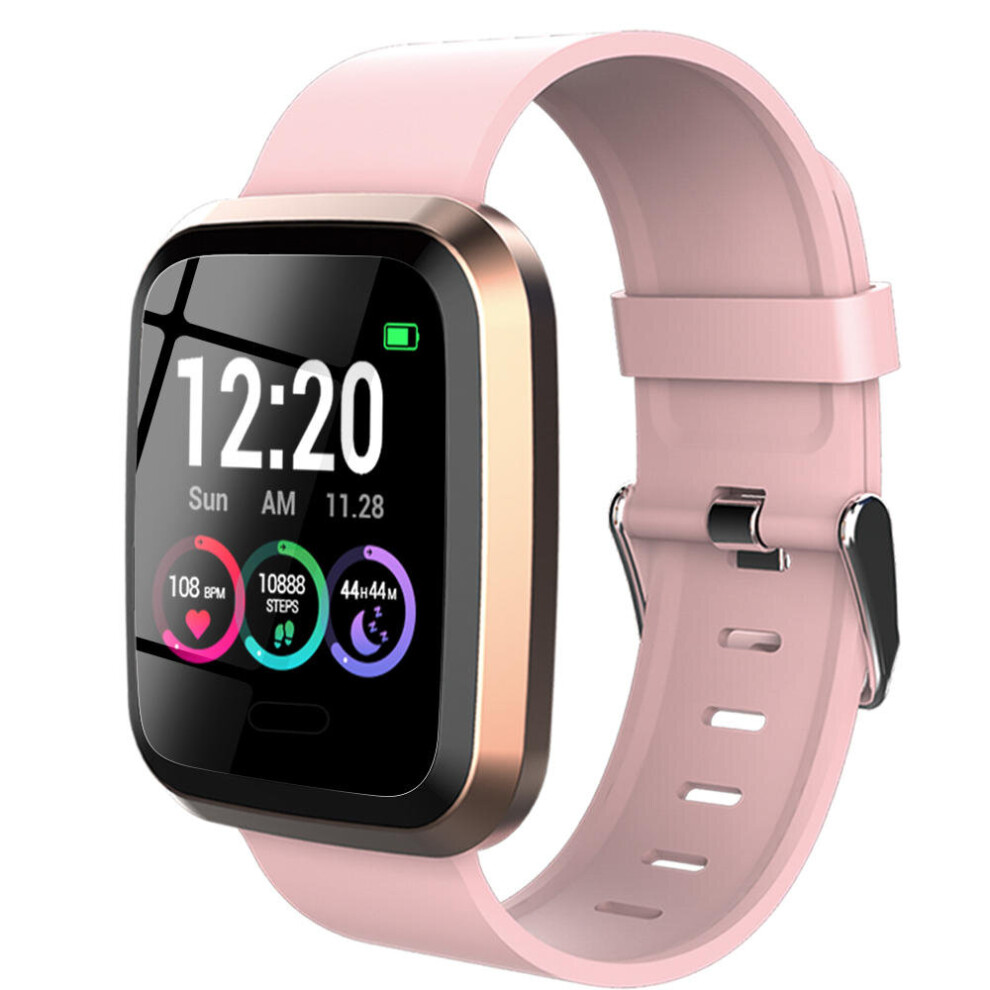 L7 1.3' Full Touch Screen Wristband Fashion Ui 10 Sport Modes Blood Pressure Monitor Music Camera Control Weather Display Smart Watch Color Gold 840079329493