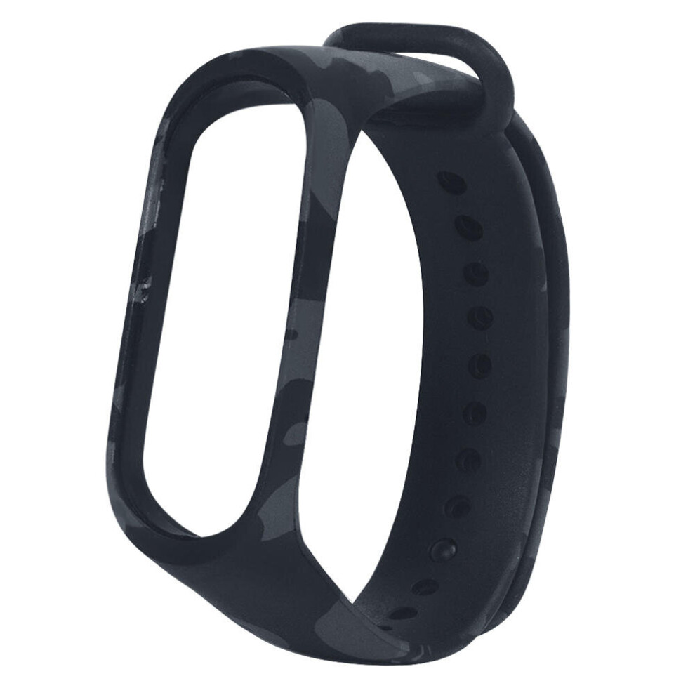 2Pcs Tpe Camouflage Pattern Watch Band Strap Replacement For Xiaomi Miband3 Color Grey 840079124166