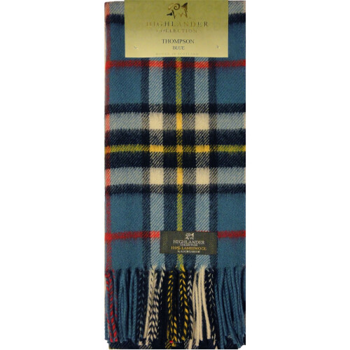 Thompson Blue Tartan Scarf Lambswool