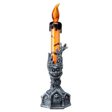 2PCS Halloween Skull Skeletal Hand Stand LED Candle Light Party Decorations ORANGE COLOR