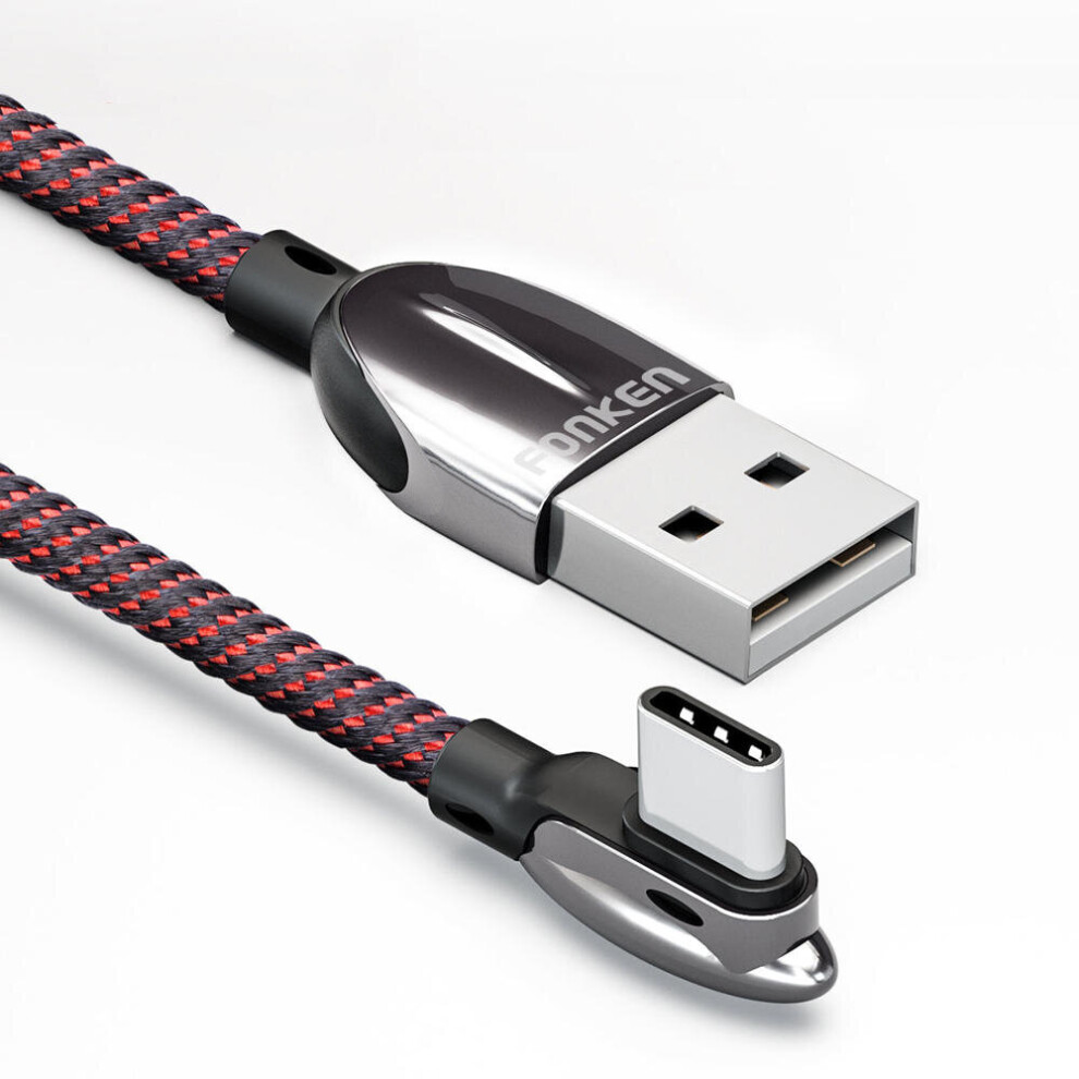 3A 90° Type C Fast Charging Data Cable For Huawei P30 Pro Mate 30 Xiaomi Mi9 9Pro Oneplus 6T 7 Pro 1.8M Length 840079334695