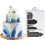 2SETS  5Pcs/Set Plastic Civic Architecture Stencils Fondant Cake Mold Cookie Baking Mould Decorating Tool 2