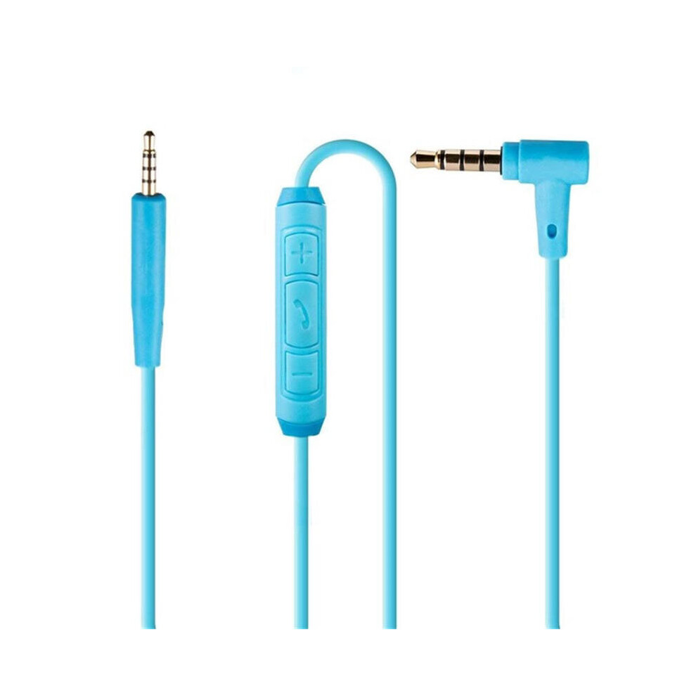 1Pcs Replacement 3.5Mm Jack Audio Cable Line Volume Control With Mic For Qc25 Qc35 Headphone Color Blue 840079308849