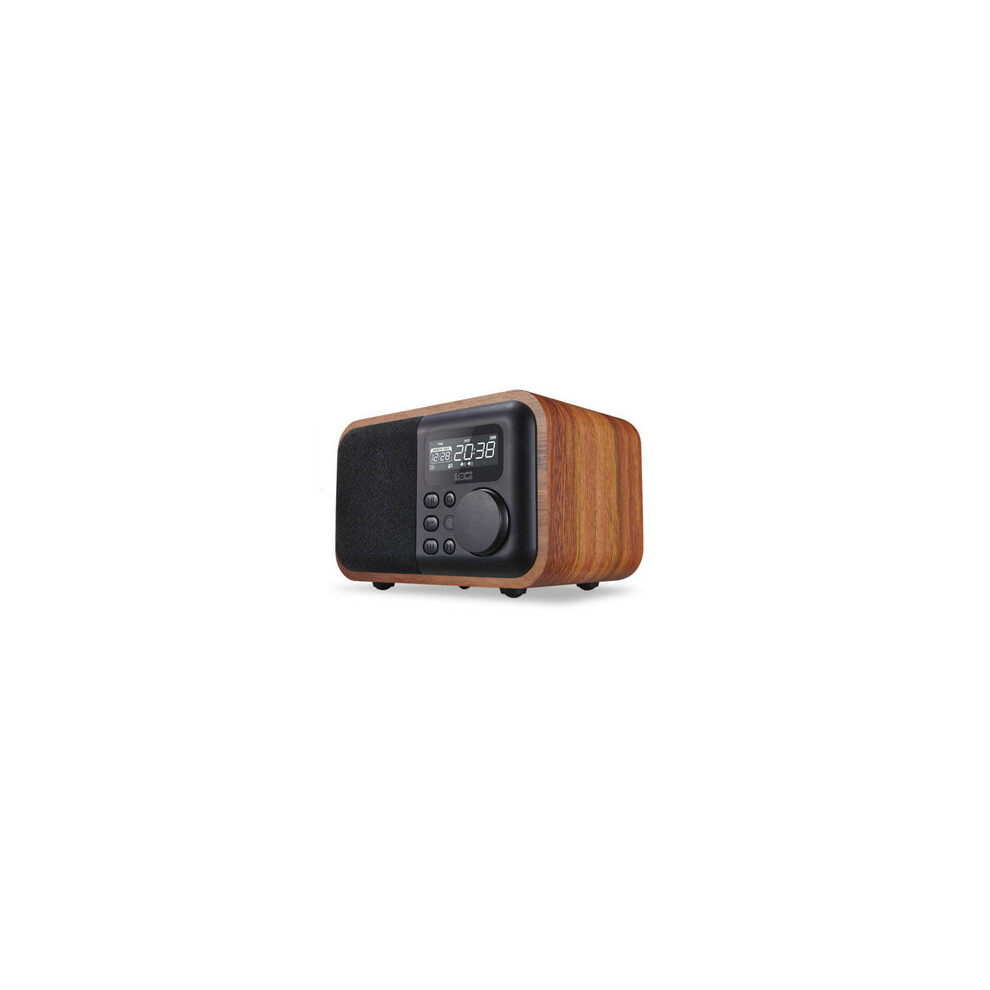 D90 Wooden Subwoofer Alarm Clock Microphone Bluetooth Speaker Support U Disk Tf Card Aux 840079316653