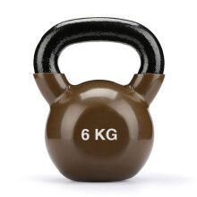 Vinyl Coated Cast Iron Kettlebell - 1 x 6kg - Gym Fitness Workout
