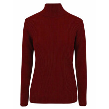 (Wine, S/M UK 8-10 US 4-6) Womens Turtle Polo Neck Ribbed Jumper Ladies Top