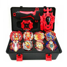 (Red) 8pcs Gyro Burst Beyblade Set With Launcher And Box
