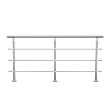(240cm 3 Cross Bar) Handrail Kit Outdoor Grab Rail Garden Step Support Variable Angle