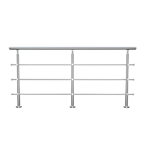 (240cm 3 Cross Bar) Handrail Kit Outdoor Grab Rail Garden Step Support Variable Angle