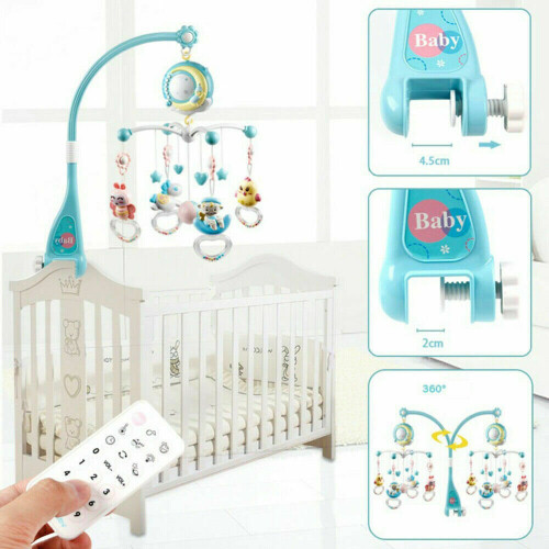 Dripex (blue) Baby Musical Bed Bell Cot Moon & Star Dream Light 2