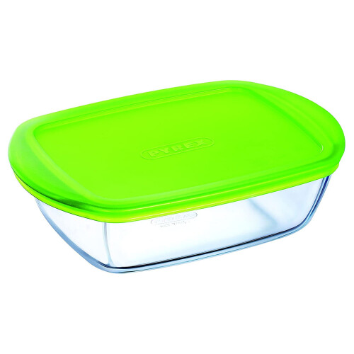 Pyrex Pyrex Microwave Safe Classic Rectangular Glass Dish 1.1L Green