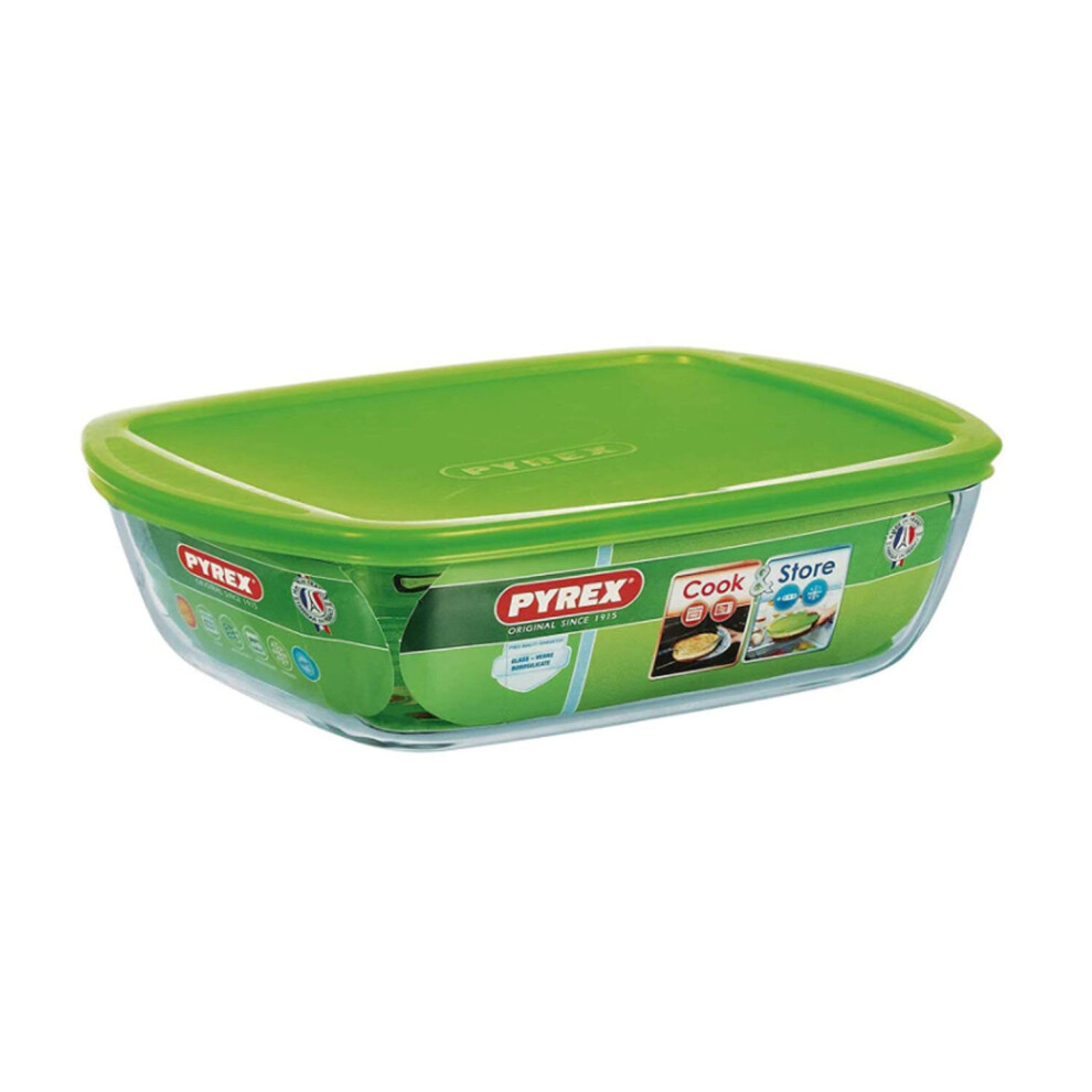 Pyrex Microwave Safe Classic Rectangular Glass Dish Vented Lid 2.6L