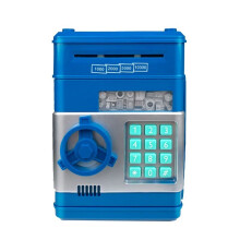 (Light Blue) Electronic Piggy Bank Password Safe Money Saving Box Kids