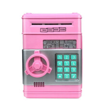 (Pink) Electronic Piggy Bank Password Safe Money Saving Box Kids