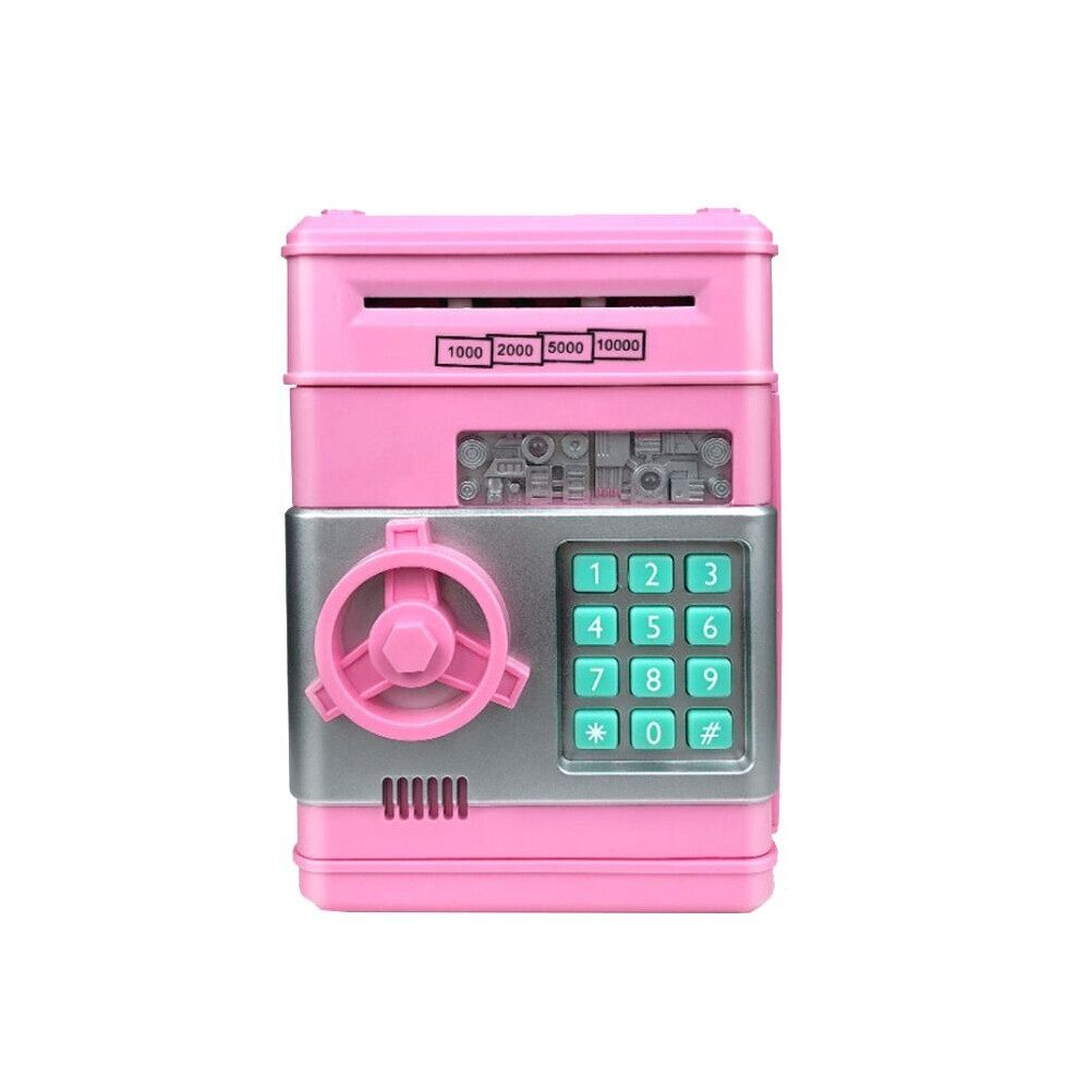 (Pink) Electronic Piggy Bank Password Safe Money Saving Box Kids Pink