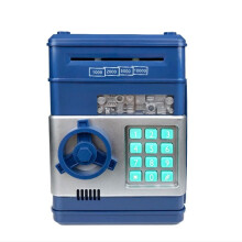 (Dark Blue) Electronic Piggy Bank Password Safe Money Saving Box Kids