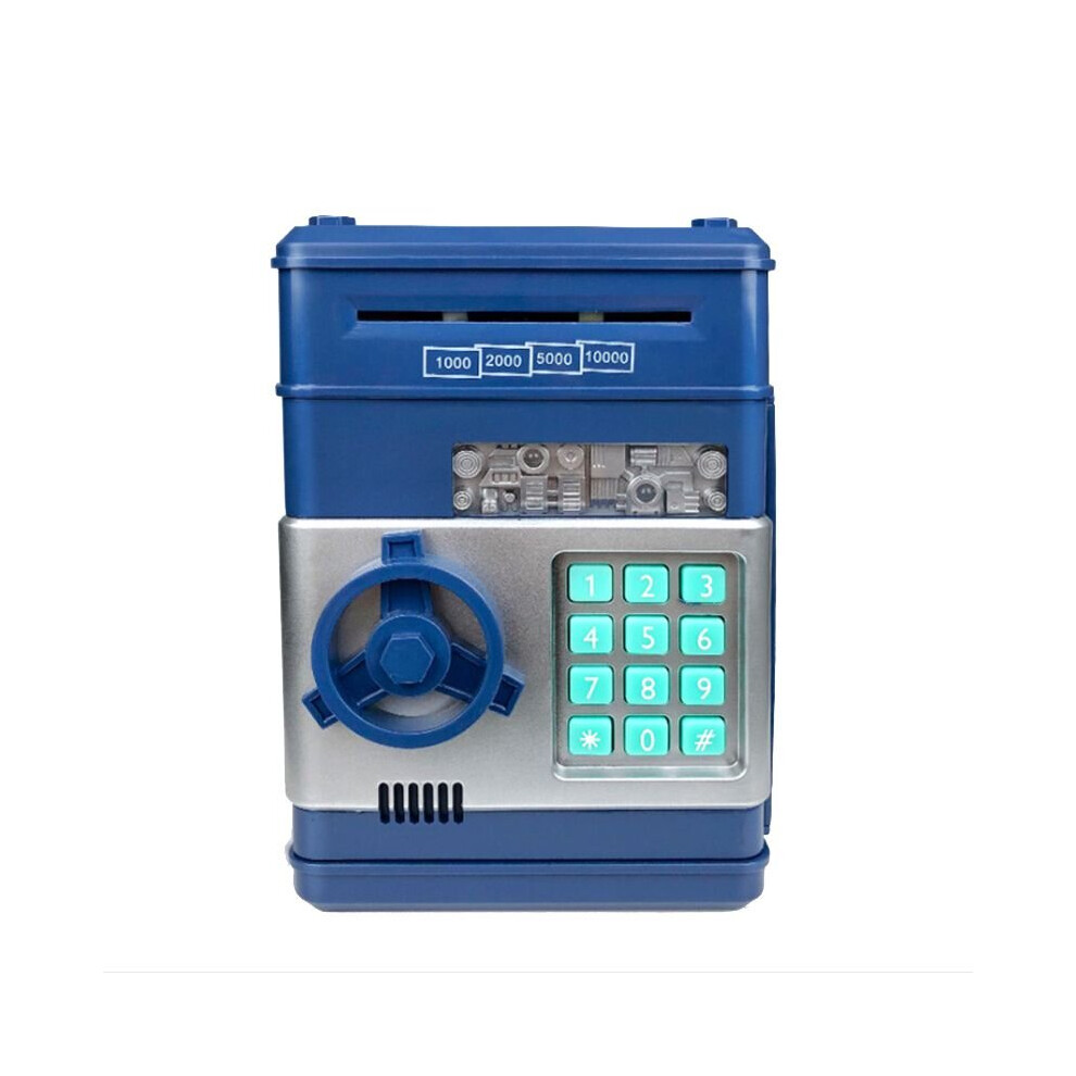 ( Blue) Electronic Piggy Bank Password Safe Money Saving Box Kids Dark/Blue
