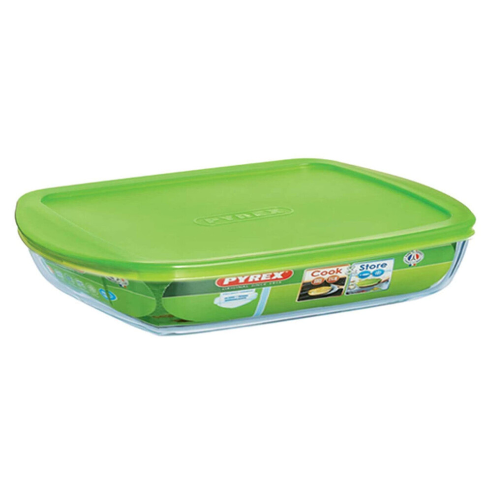 Pyrex Microwave Safe Classic Rectangular Glass Dish Vented Lid 1.6L