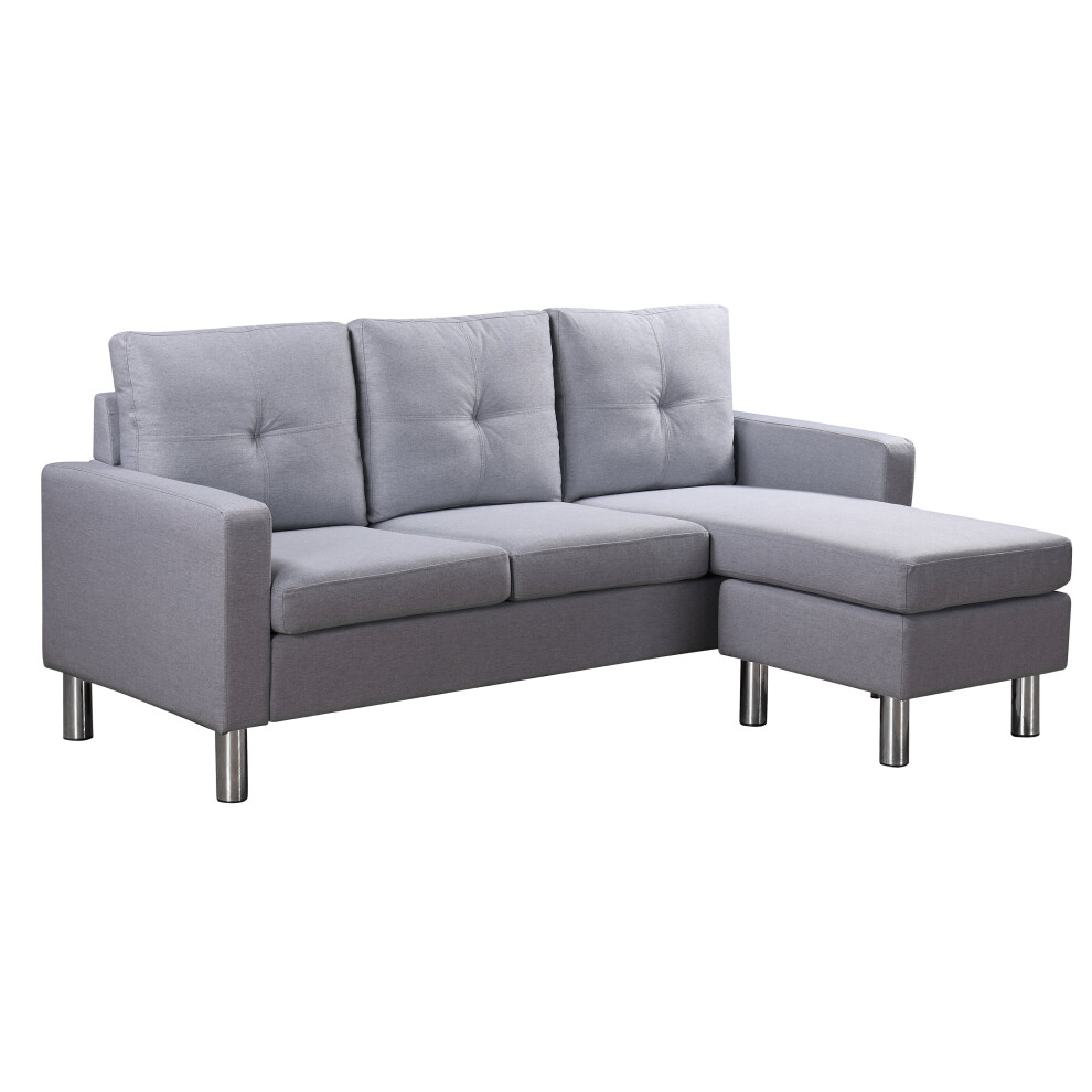 Elm Fabric Sofa with Matching Foot Stool in Grey