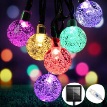 (Multicolour) OMERIL Solar Garden Lights,26Ft 50 LEDs Solar Lights Outdoor Garden Waterproof, Dual Solar Powered/USB Powered String Lights for Home,Garden