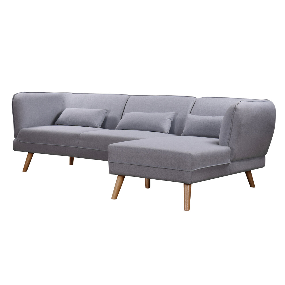 Cove 3 Seater Corner Sofa in Grey Fabric - Right Hand Orientation