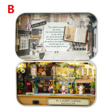 (Happy Street Corner) DIY Mini Box Theatre Dollhouse Scene Kits Toy