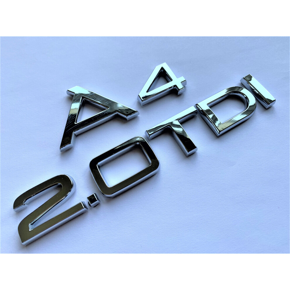 Chrome A4 2.0Tdi Tdi Badge Rear Boot Trunk Fits Audi A4 Models 5060655320316